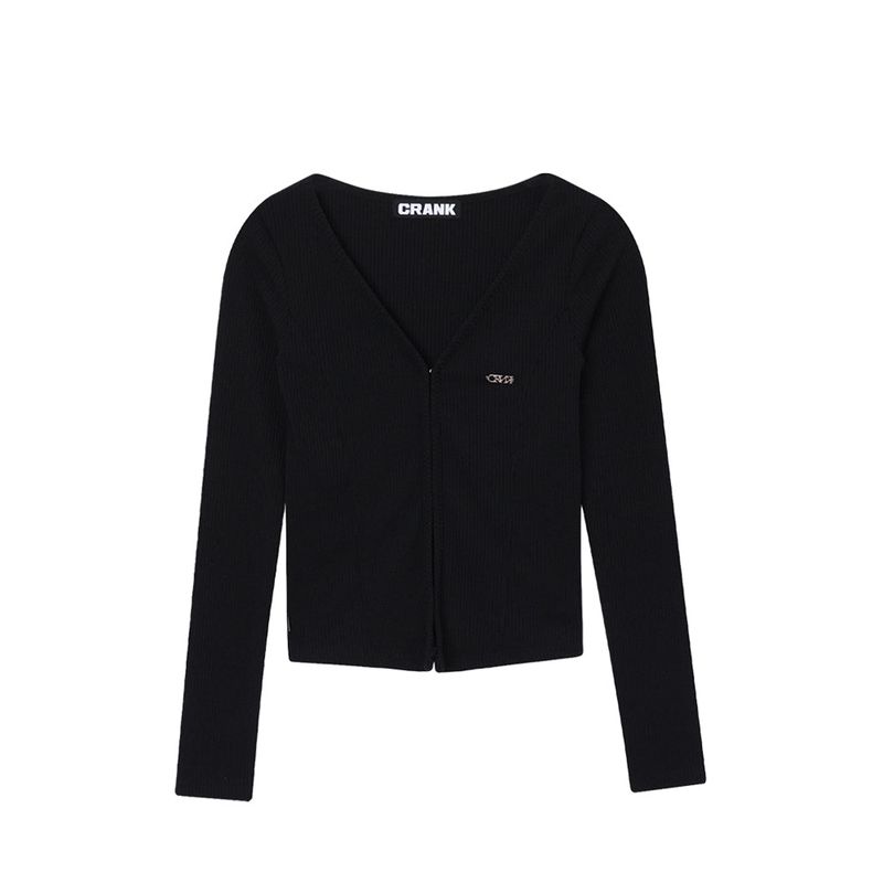 crank（クランク）の「METAL LOGO CARDIGAN_BLACK（）」