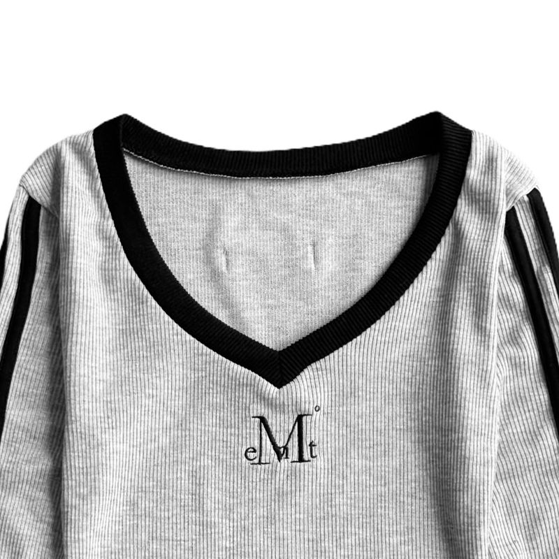 BINDING TRACK LINE V-NECK T (3color)
