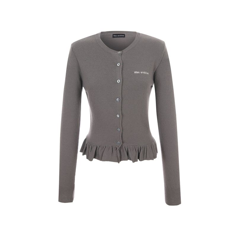Frilling knit cardigan 003
