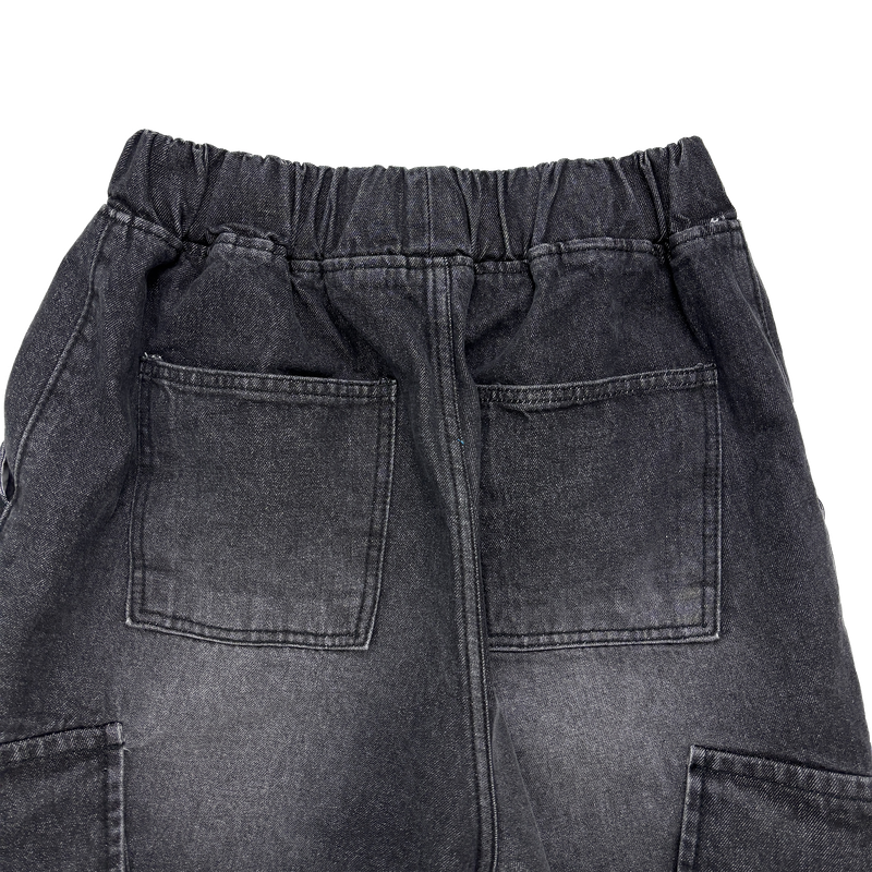 denim oblique cargo pants