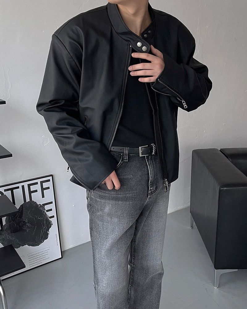 OA Padded Matte Coated Leather Jacket (2 colors)