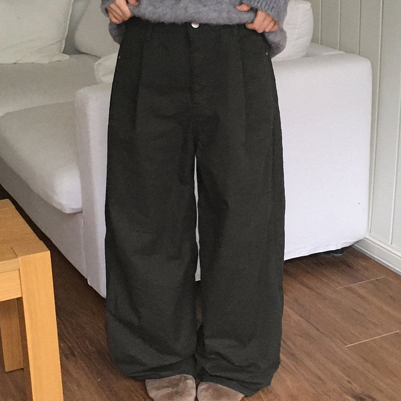 Soneck nylon cotton wide cargo pants