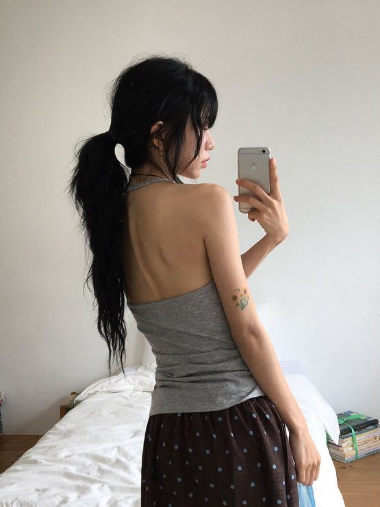 Dva Basic Halterneck Layered Long Sleeveless
