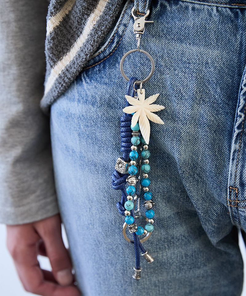 Marseille breeze leafbone keyring ocean blue