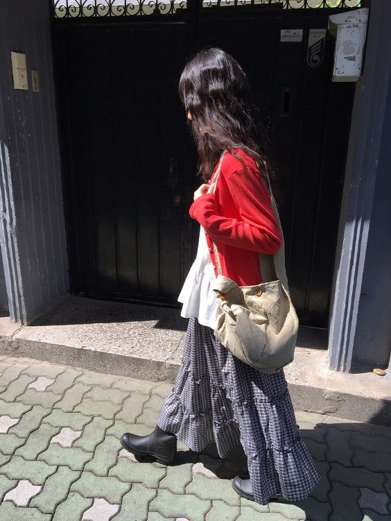 Sendo Diamond Embossed Cotton Shoulder Bag