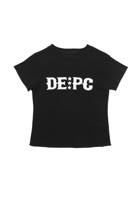 WAFFLE T-SHIRT - BLACK
