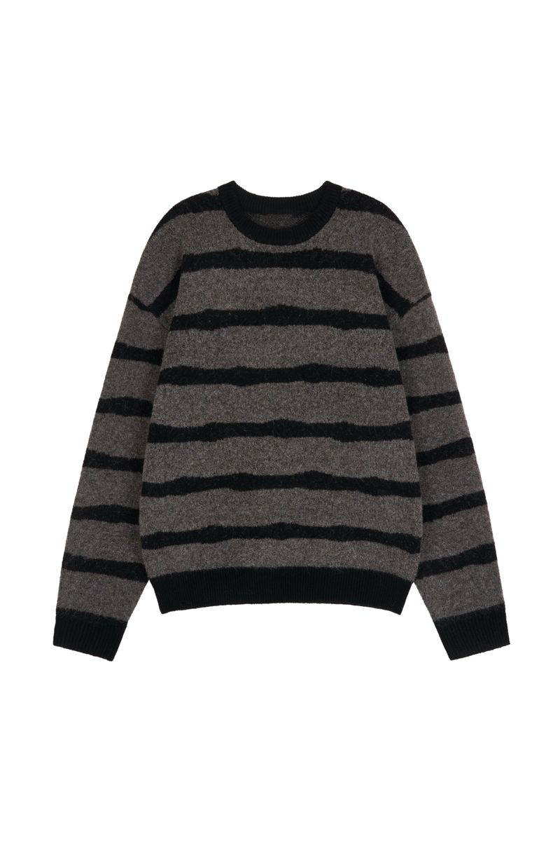 Cozy stripe brush knit