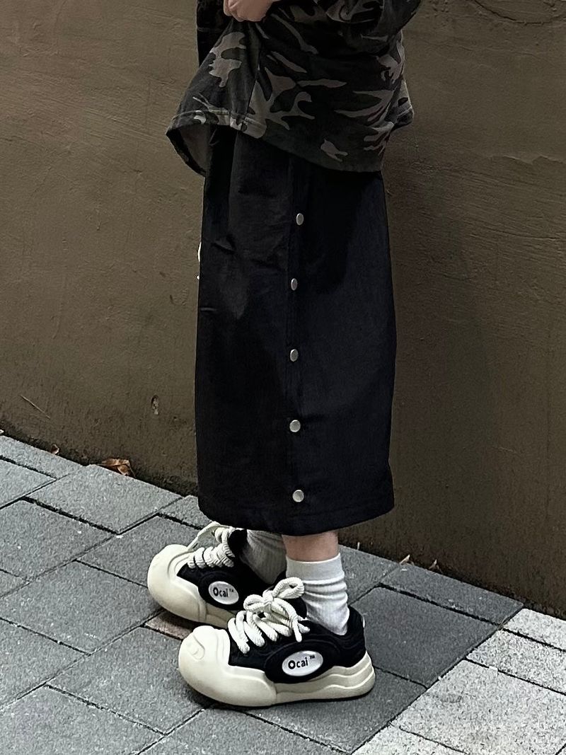 snap nylon crack bermuda pants