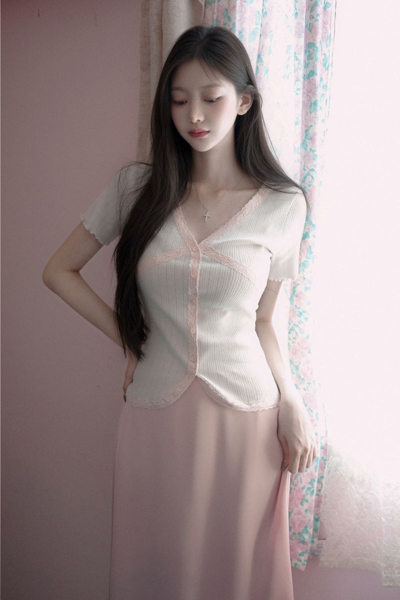 [MADE] Vernis Lace Cardigan Tee