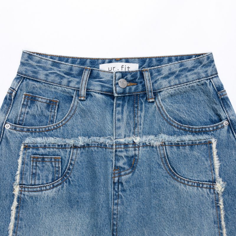 FRONT SIDE PATCHWORK DENIM PANTS code 18106