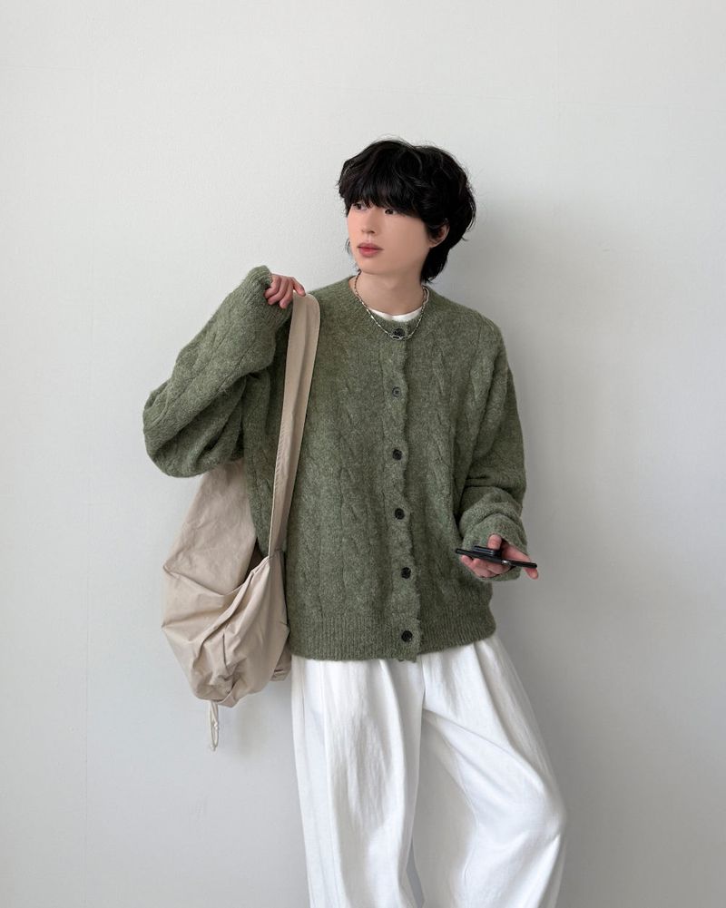 Runan Cable Hair Cardigan