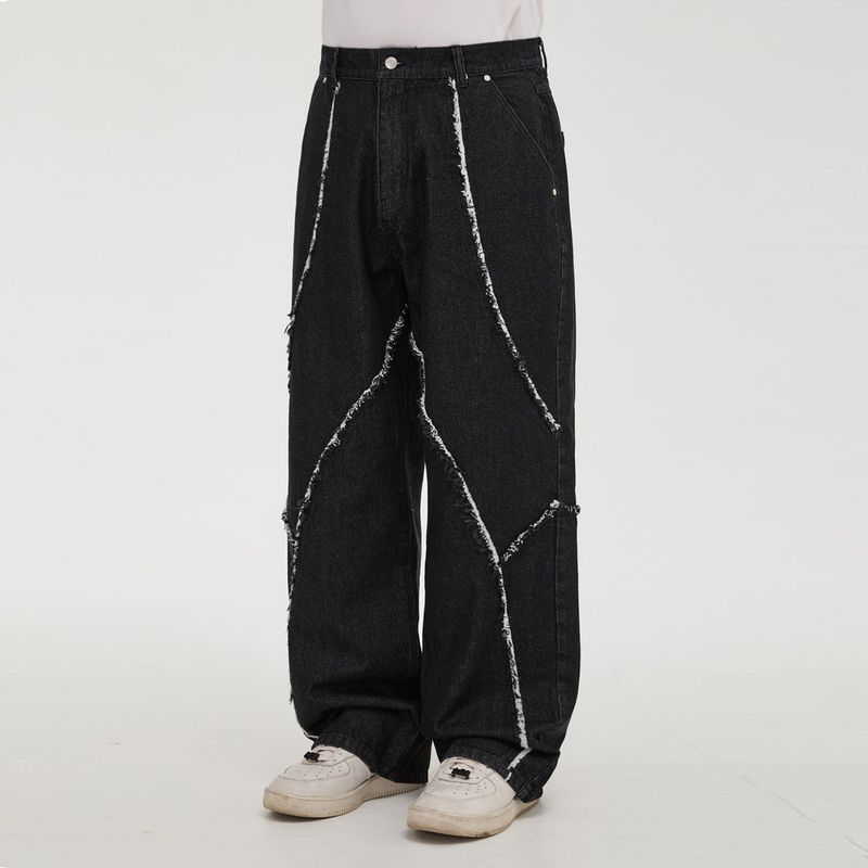 Cutting line denim pants