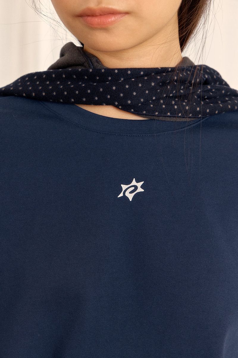 LOGO LAYERED STRIPE TEE (DARK NAVY)
