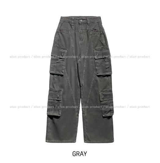 Torti cut stitch denim cargo pants