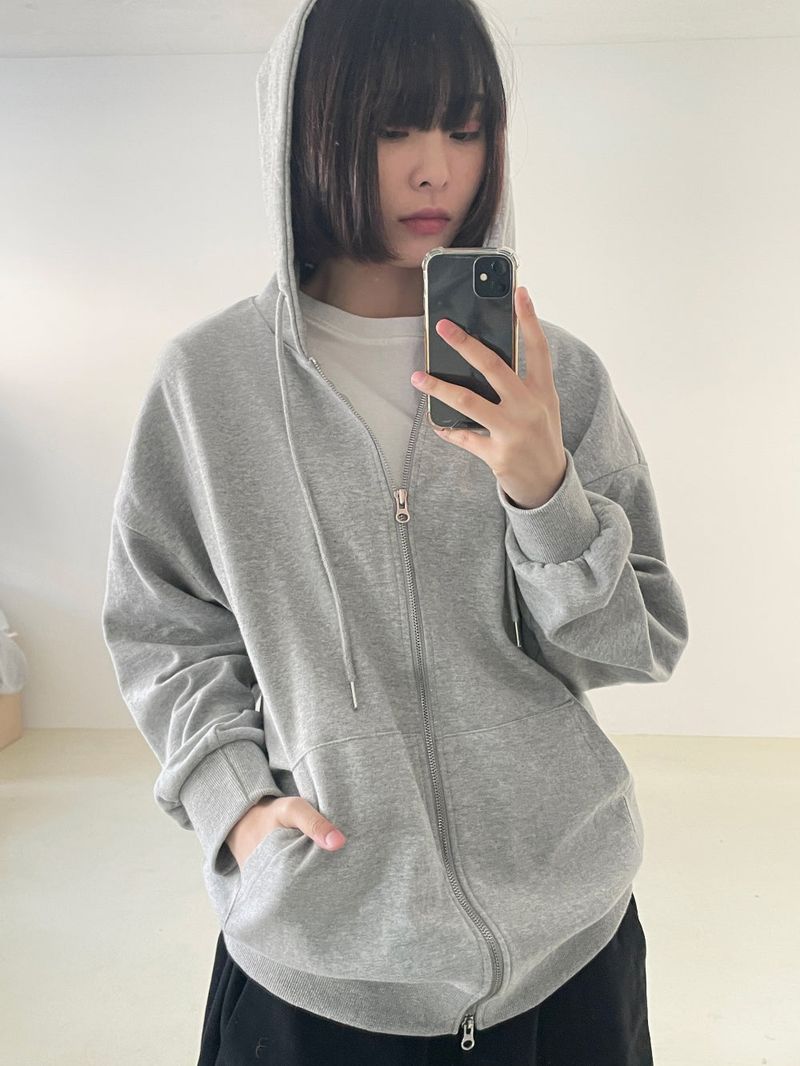 Two way hood zip up