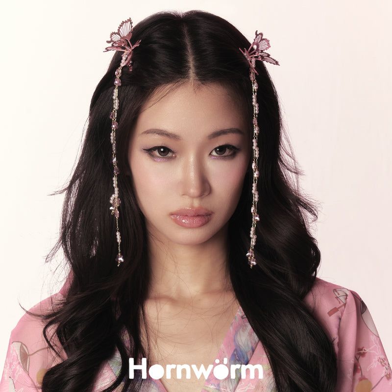 Hornworm（チョウチョウホーンワーム）の「Jumping metal butterfly hairpins（Hair Accessories）」