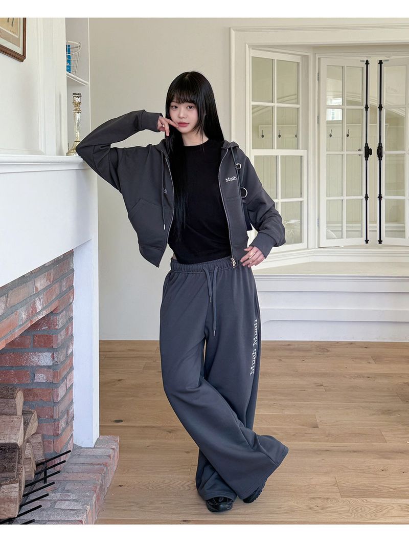 [SET] REGULAR FIT HOOD ZIPUP PANTS SET UP