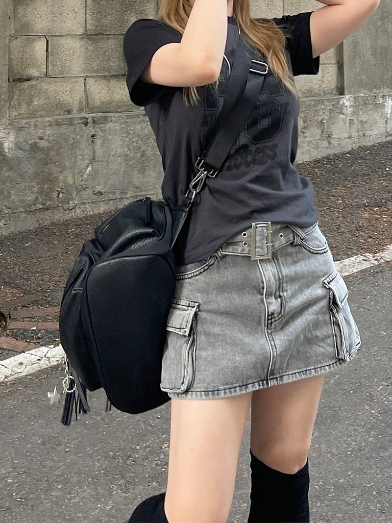 heenytsuki（ヒニツキ）の「Y2k Two-Pocket Washing Belt Cargo Skirt（Skirts）」