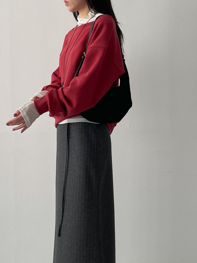 Two-way Boat Neck Over Fit Sweatshirt