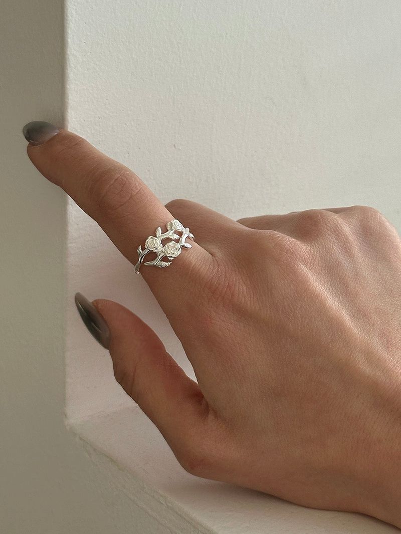 [925silver] Rose vine ring