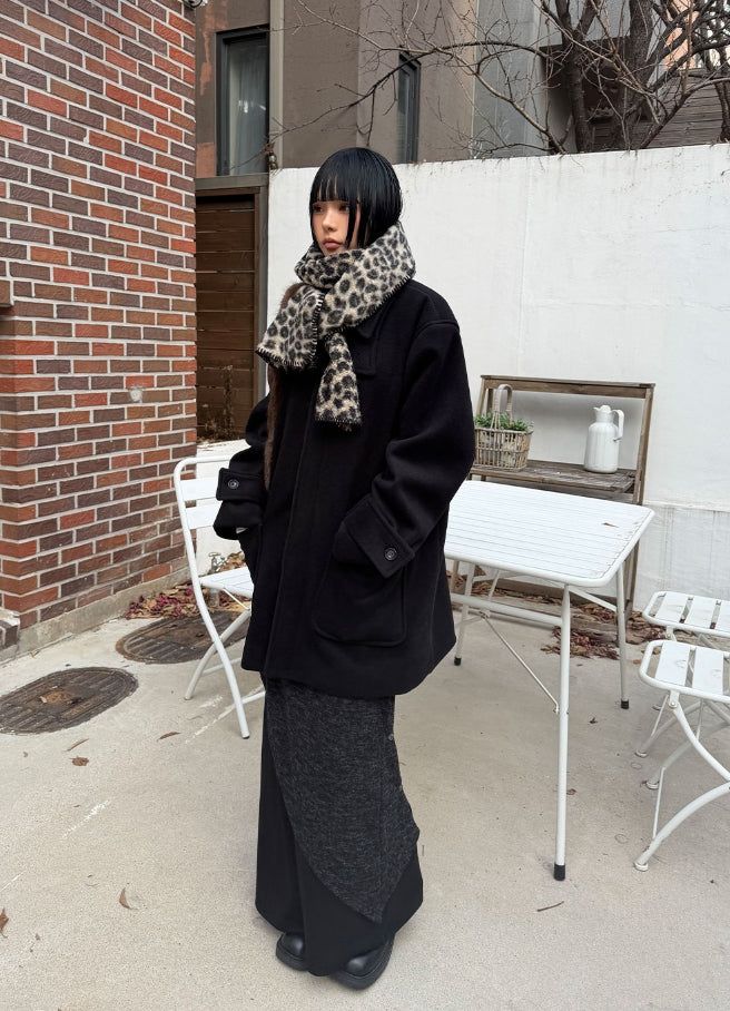 BUTTON LAYERED MAXI SKIRT