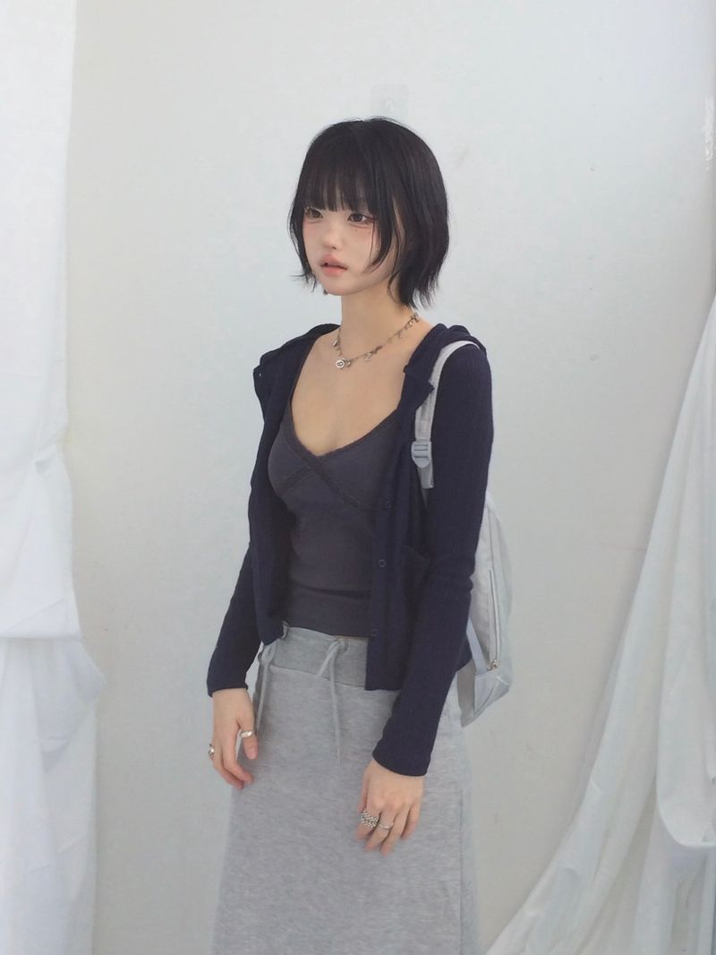 Slim Base String Long Skirt