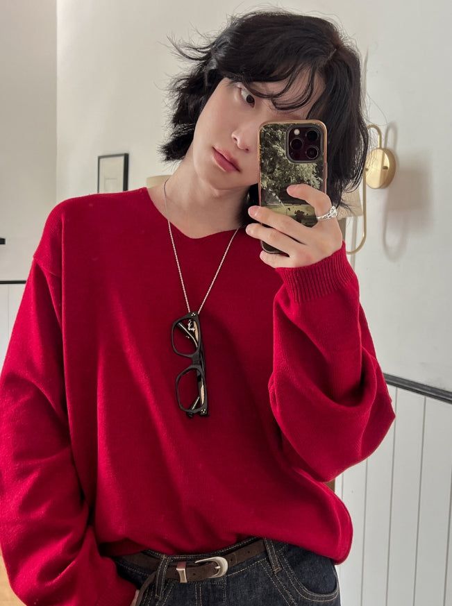 Modi loose fit v-neck knit