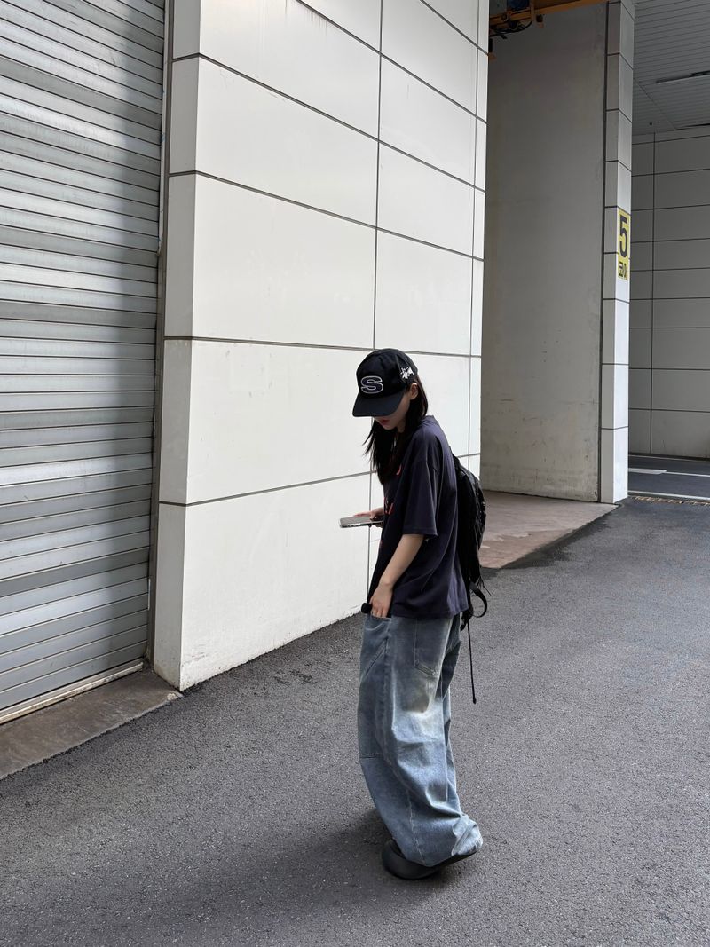 dart curve denim pants