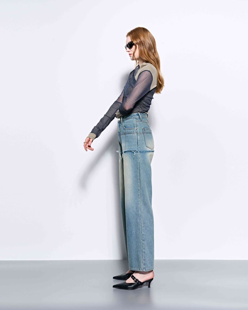 Layered Long Sleeve Top _ Khaki