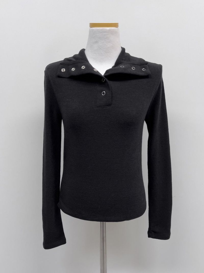 Rivet High Neck Slim Fit T-Shirt