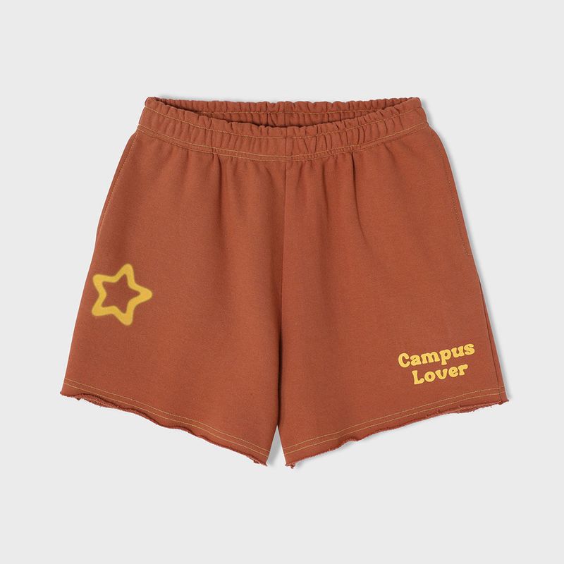 Campus Lover Vintage Brown Soft Sweat Shorts [For women] 