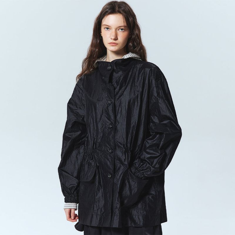NICK&NICOLE(ニック&ニコール)の「OVERSIZED COATING MIDI JACKET_BLACK(Jackets/Outerwear)」
