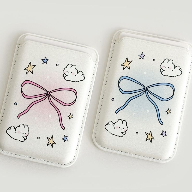 Monani Studio（モナニースタジオ）の「[Macsafe] リボンラビットマグセーフレザーカードウォレット（スマホグッズ/小物）」