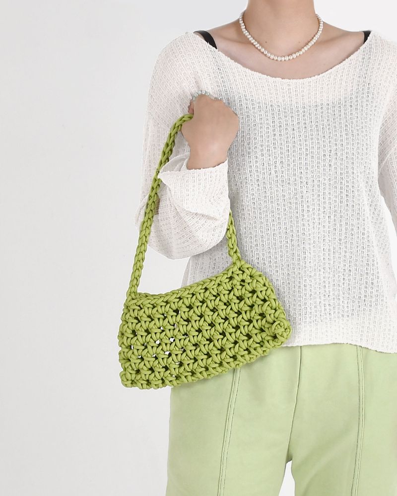 fruit net hobo bag (lime)
