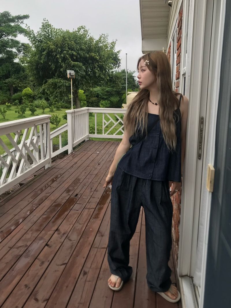 Cherish denim set up sleeveless