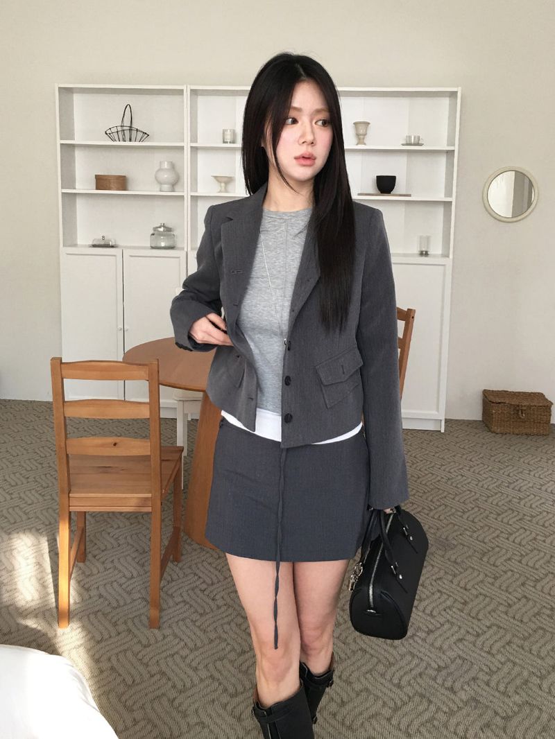 Urban button crop jacket