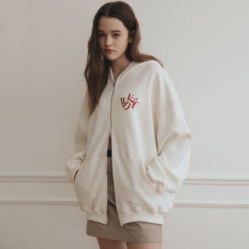 Logo Stitch Hood Zip-up [2 Color]