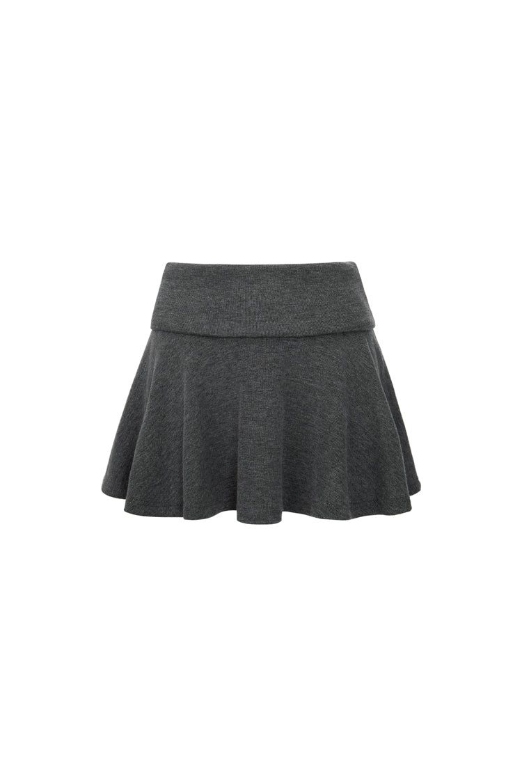 Knit mini flare skirt (CHARCOAL)