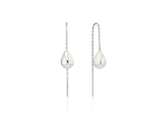26SS★ Champagne Moon Dew Drop Silver Darling Earrings