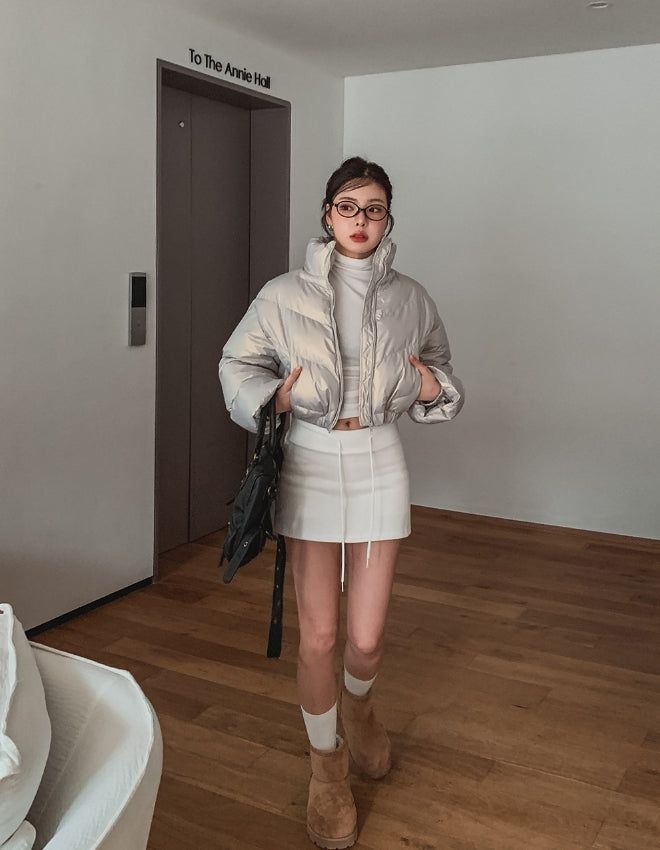 Terry Two Way Diagonal Glossy Crop Padding