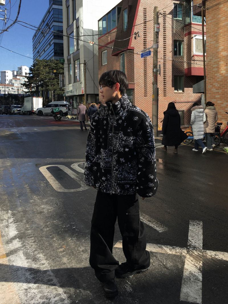 Paisley Quilted Over Fleece Zip-Up 2C