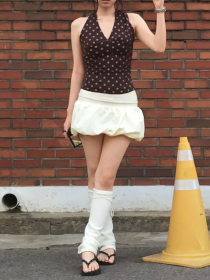 Vintage Dot Halter Sleeveless