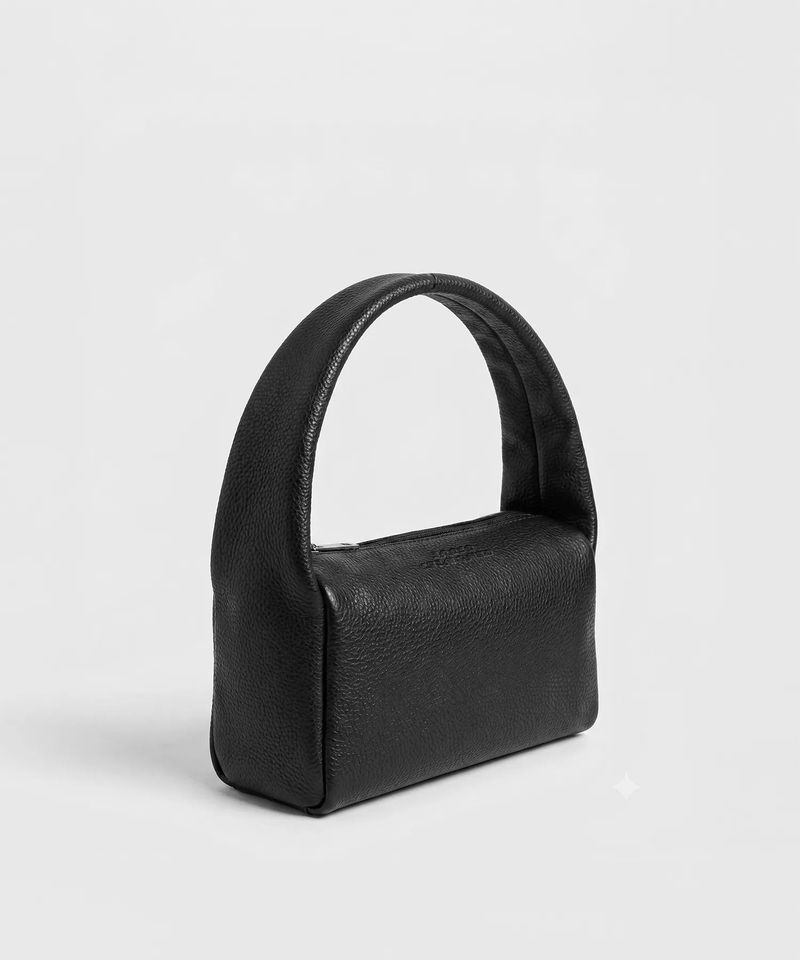 taeri tote_suede brown_lettering