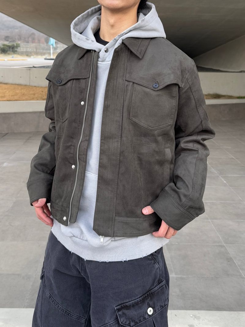 Western Collar Suede Jacket (No.849)