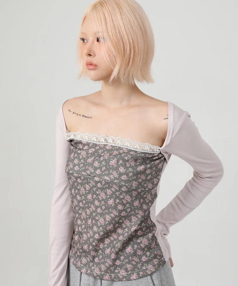 Layered Floral t-shirt_pink