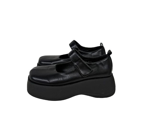 6cm Round Platform Sole Mary Jane Loafers