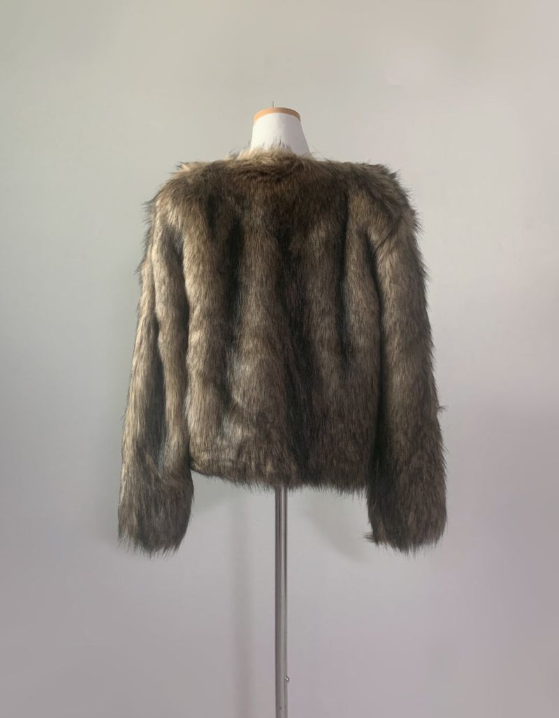 Rokina Eco Fur Jacket (Brown)