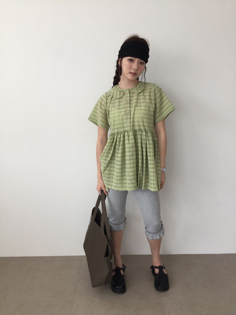 Plaid collar dress (3color) 