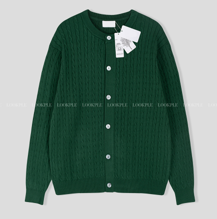 all-day round neck knit cardigan
