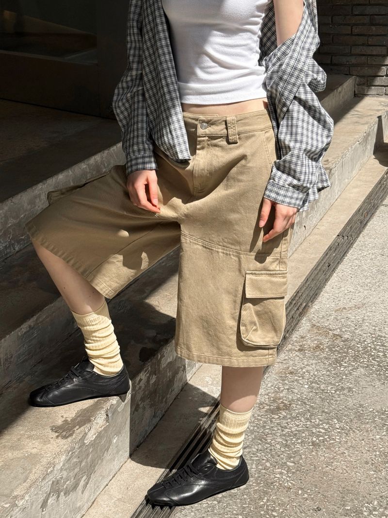 [ORIGINAL] Ground Cargo Bermuda Cotton Pants